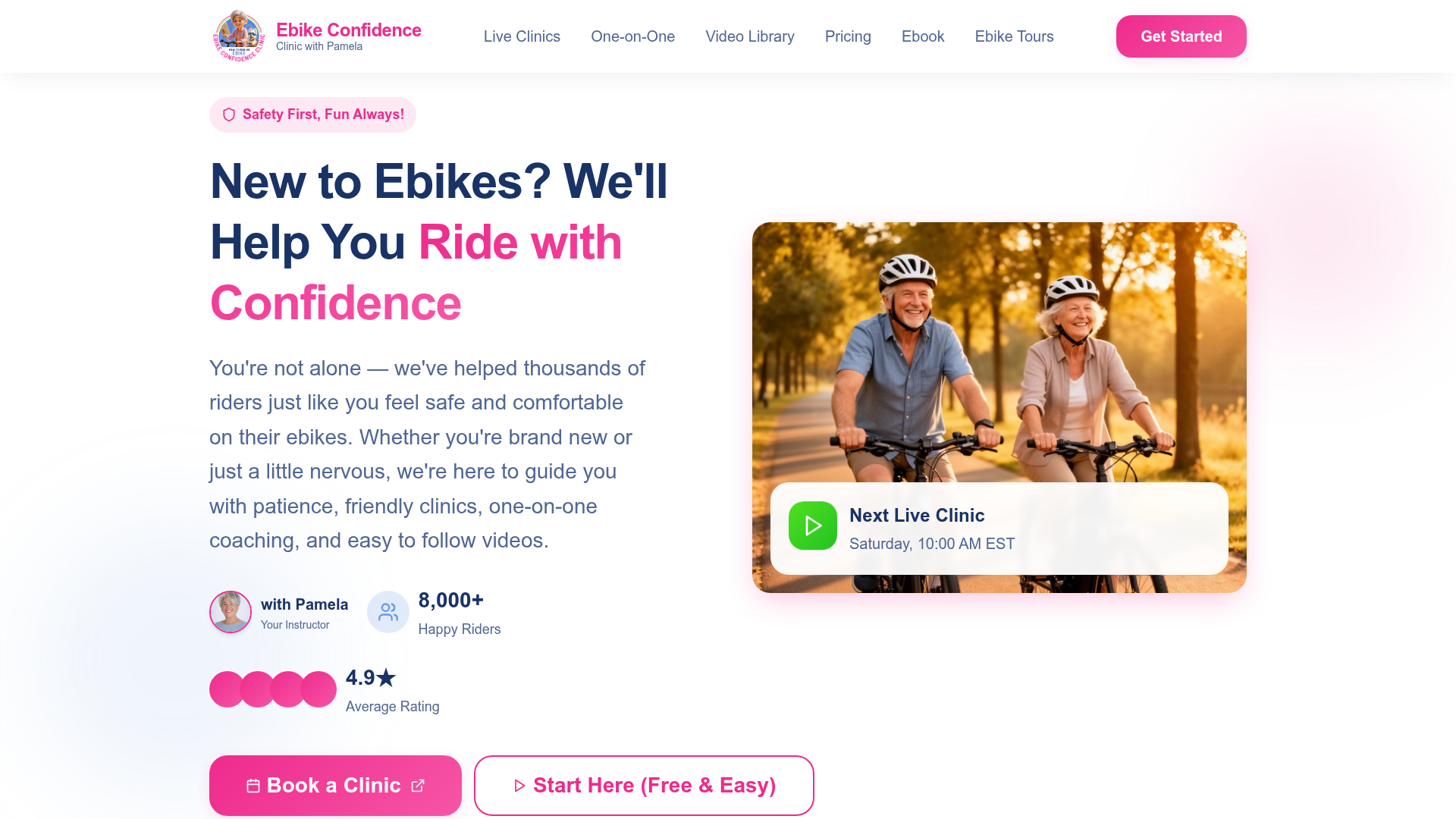 Ebike Confidence Clinic website preview