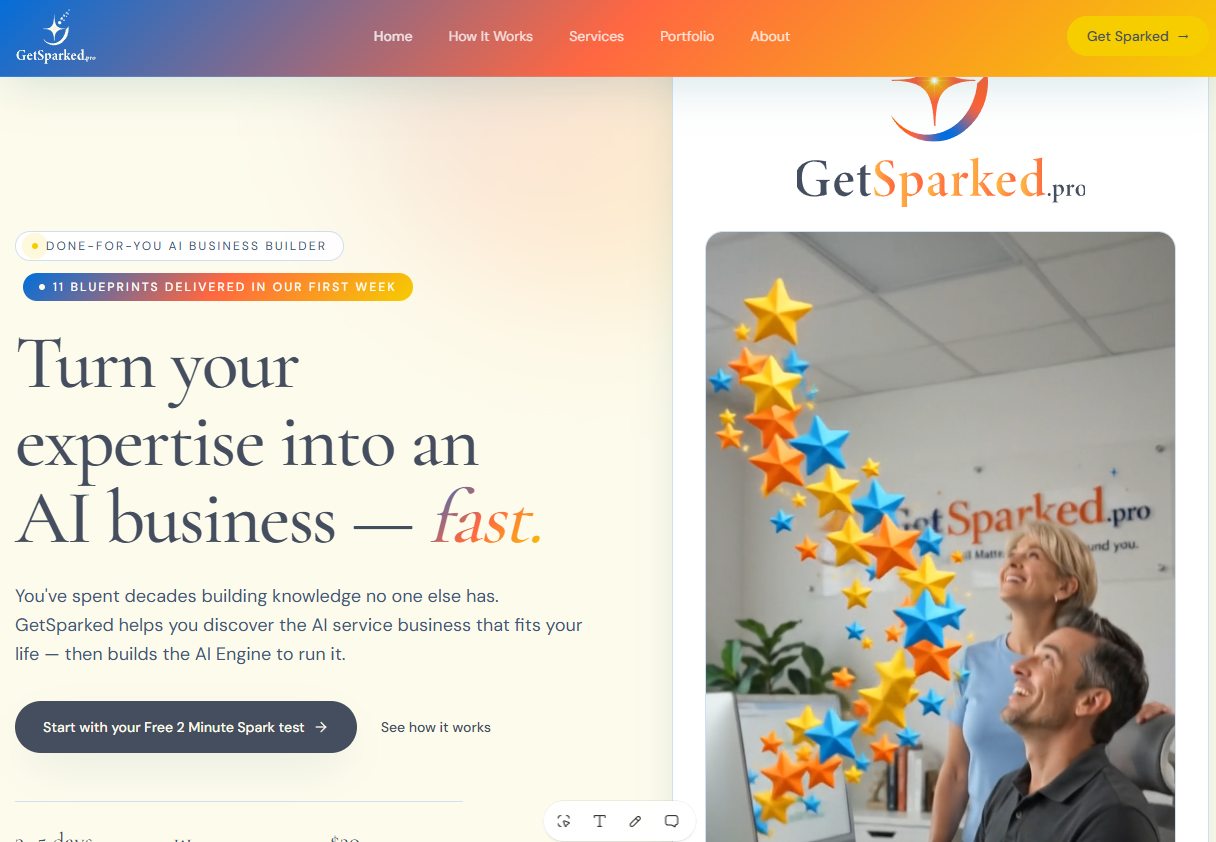 GetSparked.pro website preview