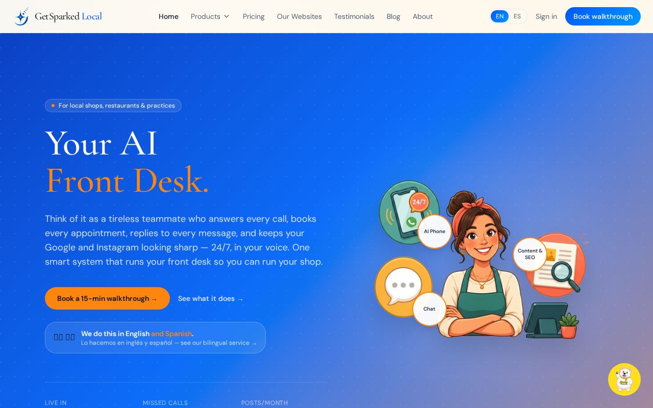 GetSparked Local website preview
