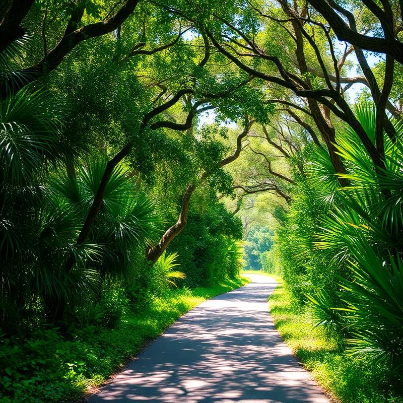 Shaded nature trail through Florida preserve