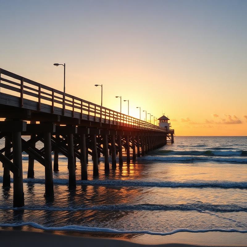 Venice fishing pier at golden hour